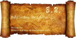 Bárdos Uriás névjegykártya